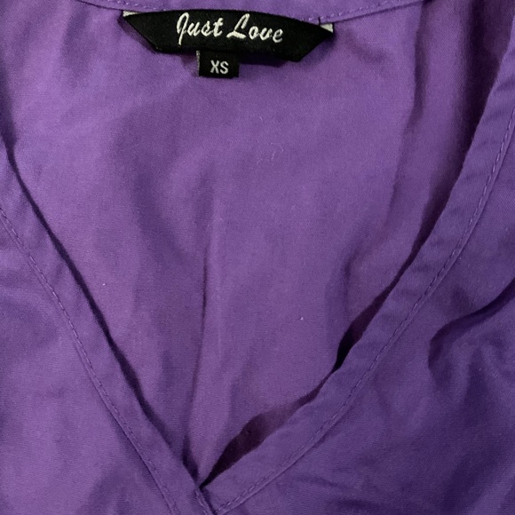 Just Love Purple V-Neck Tunic Top with Side Ties - Picture 2 of 9